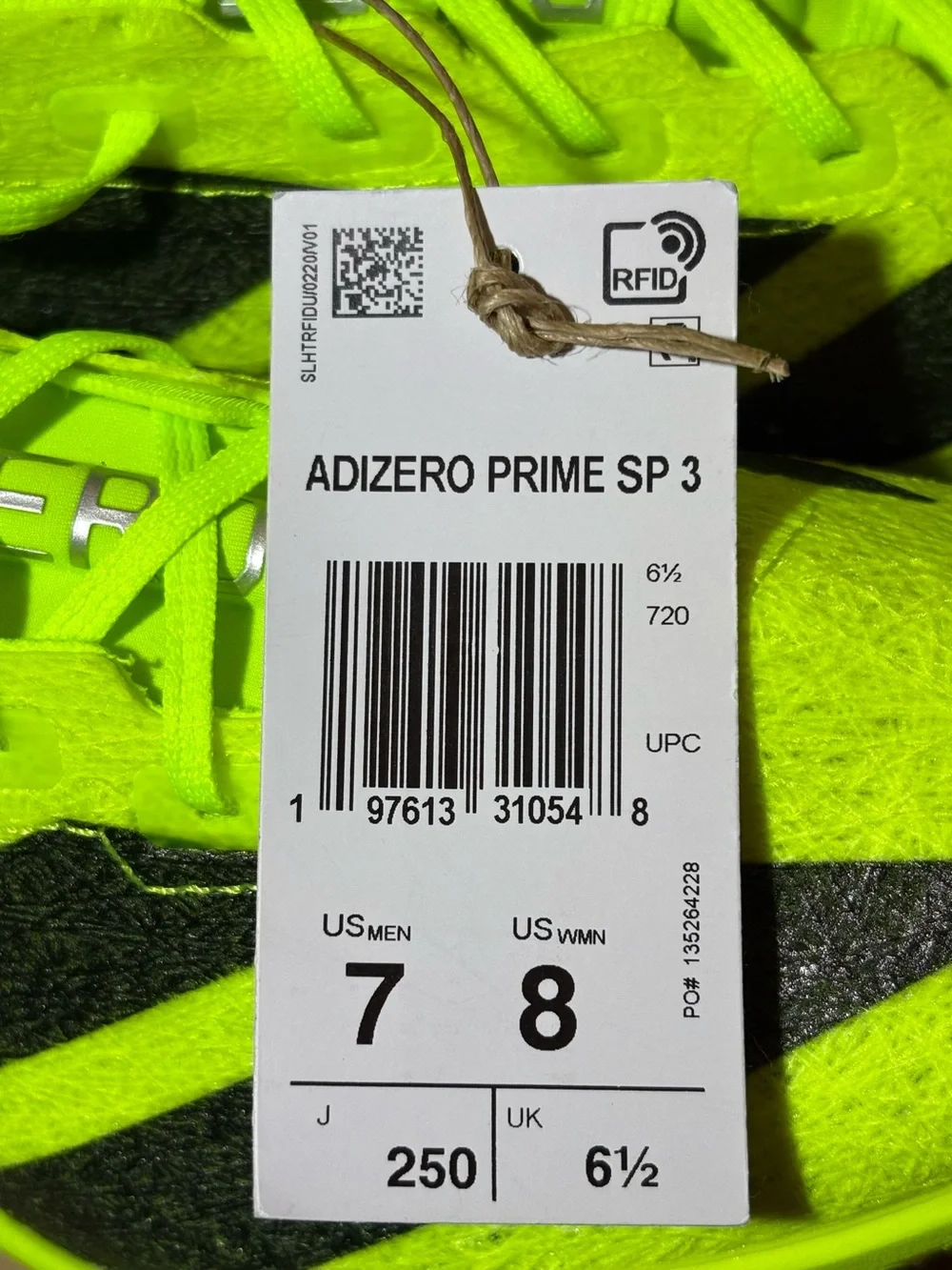Adidas Adizero Prime SP 3 Strung Track Field Spikes Running Sprint Shoes neon